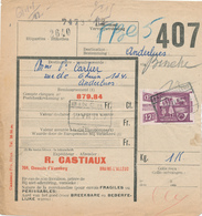 29/456 --  2 X Formule De Colis TP Chemin De Fer Gare De BRAINE L' ALLEUD 1951 - Expéd. Castiaux - 2 Affr.différents - Autres & Non Classés