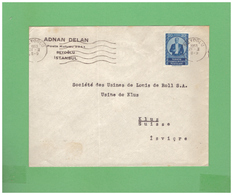 1953 TURKEY AIR MAIL COUVERT WITH 1 STAMP TO SWISS - Storia Postale