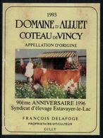 Etiquette De Vin //  Coteau De Vincy, 90 ème Anniversaire Du Syndicat D'élevage D'Estavayer-le-Lac - Cows