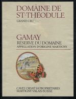 Etiquette De Vin // Gamay, Domaine St-Théodule, Papillon - Farfalle