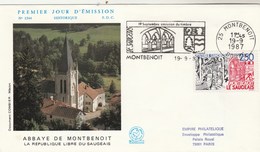 France FDC  Yvert 2495 Montbenoit Doubs Cachet Flamme Oblitération 19/9/1987 - 1980-1989