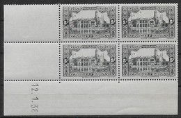 1936 1937 Algérie N° 124 (bloc De 4) Nf** MNH . Coin Daté 12  1 .38 . L'Amirauté à Alger . - Unused Stamps