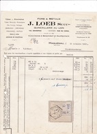 Facture 1933 Fers Métaux J. Loeb; 104 Grand'Rue / Rue Du Canal, Haguenau, Bas-Rhin - Sonstige