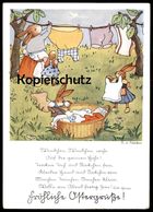 ALTE POSTKARTE FRÖHLICHE OSTERGRÜSSE HASEN VERMENSCHLICHT HANS WOLFF VON PONICKAU Hase Rabbit Bunny Easter Cpa Postcard - Contes, Fables & Légendes