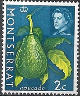 MONTSERRAT 1965 Fruits And Vegetables - 2c - Avocado MH - Montserrat