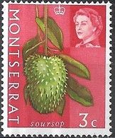 MONTSERRAT 1965 Fruits And Vegetables - 3c - Soursop MH - Montserrat