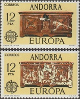 Andorre Espagnol 1976 Y&T 95 X 2. Europa, Curiosité D'encrage. Neufs Sans Charnières - Andere & Zonder Classificatie