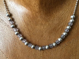 Collier En Argent Massif Et Perles - Colliers/Chaînes