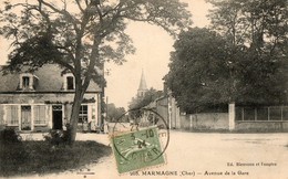 18. CPA. MARMAGNE.  Avenue De La Gare.  1924. - Other Municipalities
