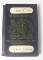 MALTA RARE PASSPORT 1961 WITH RUBBER STAMPS - Documenti Storici