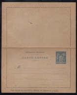 TYPE SAGE 15 C. BLEU / 1896 CARTE LETTRE AVEC DATE "738" (ref LE3567) - Tarjetas Cartas