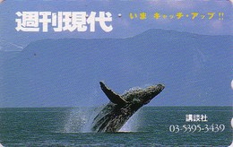 Télécarte Japon / 110-011 - ANIMAL - BALEINE - WHALE Japan Phonecard - WAL Telefonkarte - BALLENA  - 328 - Delfini