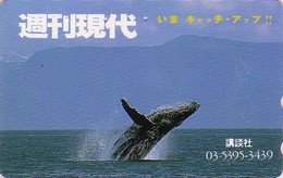 Télécarte Japon / 110-011 - ANIMAL - BALEINE - WHALE Japan Phonecard - WAL Telefonkarte - BALLENA  - 328 - Delphine