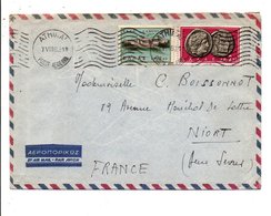 GRECE AFFRANCHISSEMENT COMPOSE SUR LETTRE AVION  POUR LA FRANCE 1962 - Marcophilie - EMA (Empreintes Machines)