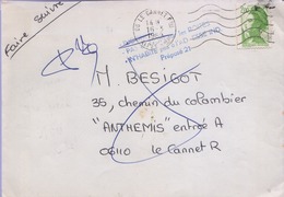 NPAI Griffe Bleue "  -Inconnu -Pas De Nom Sur Les Boites -N'Habite Pas à L'AD ESSE IND. Préposé 21 " - Autres & Non Classés