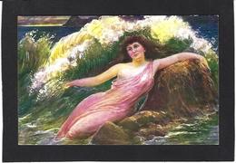 CPA Sirène Mermaid érotisme Femme Nue Nude Femme Women Non Circulé - Märchen, Sagen & Legenden