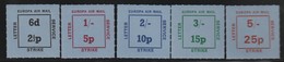 LETTER SERVICE STRIKE - 5 Timbres** Europa Air Mail - Local Issues