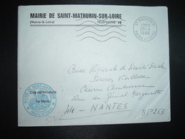LETTRE MAIRIE OBL.MEC.20-4 1966 ST MATHURIN MAINE ET LOIRE (49) - Altri & Non Classificati