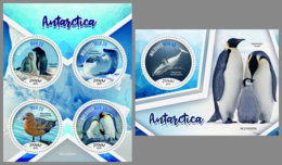 MALDIVES 2019 MNH Antarctica Antarktis Penguins Pinguine M/S+S/S - IMPERFORATED - DH1928 - Antarctic Wildlife