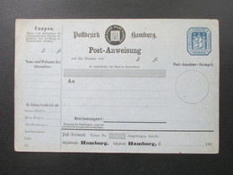 Altdeutschland 1866 Hamburg Postanweisung A 1 Und A 2 Ungebraucht! Katalogwert Zusammen 160€ - Hamburg