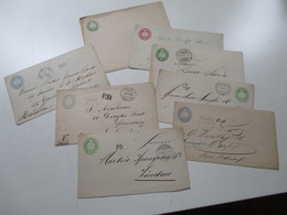 Schweiz Ab 1870 Brieftaube GA Umschläge 8 GA Einige PD Stempel Und Ins Ausland! Schöne Stempel! Wappen - Entiers Postaux