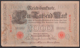 Deutsches Reich, Reichsbanknote 1 Tausend Mark, Ausgabe 21. April 1910, Serie J - 1.000 Mark