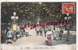 03- VICHY - GRANDE ALLEE DU PARC -1909 - CARTE COLORISEE ALLIER - Vichy