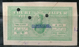 India Fiscal Jaipur State 2Rs. King Court Fee Revenue Type 10 KM 107 Stamp # 686B Inde Indien - Jaipur