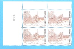 Bloc De 4 Timbres (coin Daté)-1986 COB N° 2222-Tourisme En Belgique-Kelmis-La Calamine-Château D'Eynebourg - Blocks & Kleinbögen 1962-....