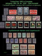 TURKEY ,EARLY OTTOMAN SPECIALIZED FOR SPECIALIST, SEE.... Mi. Nr. Jahrgang 1962 Komplett In Postfrisch + Gebraucht - Unused Stamps