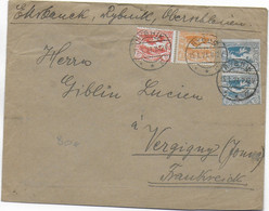 HAUTE SILESIE  - 1921 - SUPERBE AFFR. TRICOLORE Sur ENVELOPPE De RYBNIK ! => FRANCE - Silezië