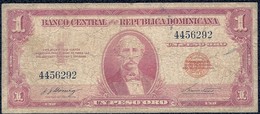 Dominican Republic 1 Peso 1962, "F" Old Banknote - República Dominicana