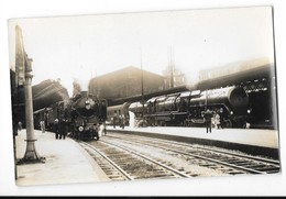 LOCOMOTIVE A VAPEUR DES CHEMINS DE FER DU NORD Carte Photo Paris Gare Du Nord ? - Matériel