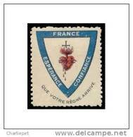 France - Esperance - Confiance WWI Vignette  Military Heritage Poster Stamp - Vignettes Militaires