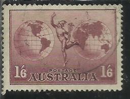 AUSTRALIA 1937 1946 MERCURY AND HEMISPHERES 1sh 6p 1/6 USED USATO OBLITERE' - Used Stamps