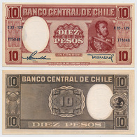 CHILE - 10 PESOS NOTE ND (1947-58) P-111 - UNC - Chili