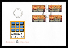 SWEDEN 1992 Klüssendorf Automated Stamps / Automatporto: First Day Cover CANCELLED - Machine Labels [ATM]