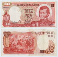 CHILE - 10 PESOS NOTE 1975 P-150 - XF - Chile