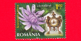 ROMANIA - Usato - 2013 - Fiori - Flowers - Scorzonera Rosea - Orologio 7 A.m - 1.00 - Gebraucht