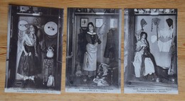 Nice - Musée Masséna - 3 CPA - Costumes Niçois : Bergère "Touaya", Pêcheuse "Scouffia", Fleuriste "Capelina" - (n°15401) - Musées