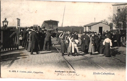 1 Postkaart Kalmphout Heide Calmphout  Aankomst In Heide Stoomtrein Overweg  C1906  Uitgever Hoelen  N°1679 - Kalmthout