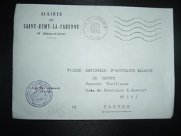 LETTRE MAIRIE SAINT REMY LA VARENNE OBL.MEC.20-1 1972 49 ST MATHURIN M. ET L. (MAINE ET LOIRE) - Altri & Non Classificati