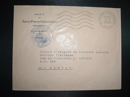 LETTRE MAIRIE OBL.MEC.6-7 1966 ST PIERRE MONTLIMART M. ET L. (MAINE ET LOIRE) - Altri & Non Classificati