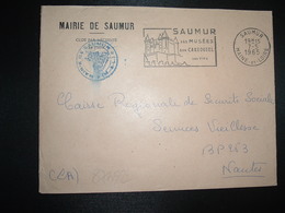 LETTRE MAIRIE OBL.MEC.7-5 1965 SAUMUR MAINE ET LOIRE (49) CHATEAU Ses Vins - Autres & Non Classés