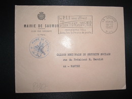 LETTRE MAIRIE OBL.MEC.18-10 1967 49 SAUMUR M. ET L. (MAINE ET LOIRE) Les PTT Vous Offrent... DES SITUATIONS D'AVENIR - Other & Unclassified