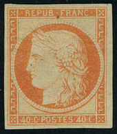 Neuf Avec Charnière N° 5A, 40c Orange Gomme Brunâtre T.B. Signé Calves - Autres & Non Classés