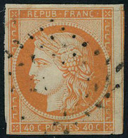 Oblitéré N° 5a, 40c Orange Vif Obl Légère, TB Signé JF Brun - Other & Unclassified