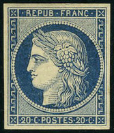 Neuf Avec Charnière N° 8a, 20c Bleu Foncé Non-émis, TB, Signé Brun - Sonstige & Ohne Zuordnung