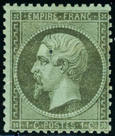 Neuf Avec Charnière N° 19, 1c Olive, Napoléon III, Dentelé, T.B. - Autres & Non Classés