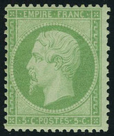 Neuf Avec Charnière N° 20, 5c Vert, T.B. Inscription Au Verso 13f 50 - Altri & Non Classificati